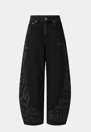 Ash Printed Denim Black