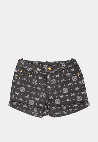 Ashluxe Pattern Logo Denim Bum Short Black