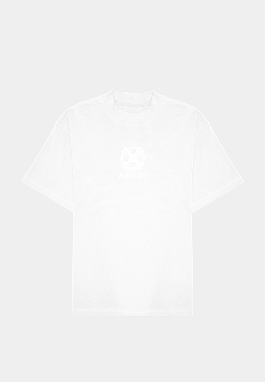 Ashluxe Paradise High Neck Emblem T-shirt White