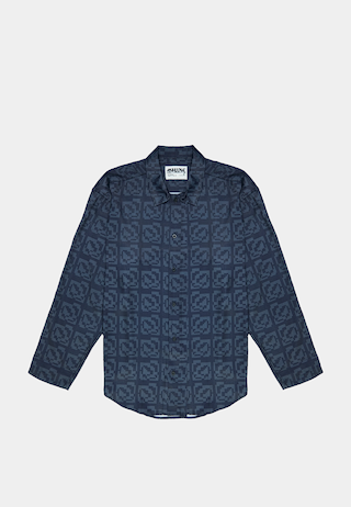Ashluxe Exquisite Pixel Satin Shirt Black
