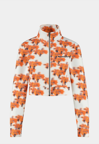 Ashluxe Female Printed Track Jacket Orange Flower Aop