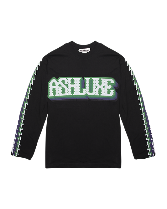ASHLUXE High Neck Longsleeve Sport Sweatshirt - Black
