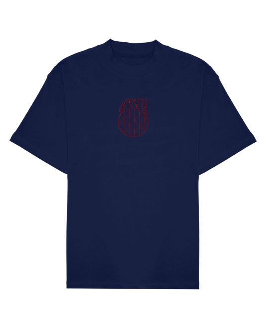 Ashluxe stitched Emblem T-shirt  Navy