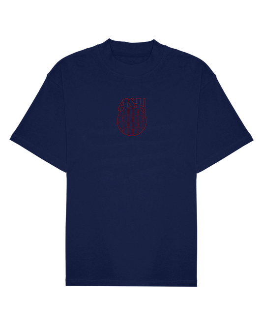 Ashluxe stitched Emblem T-shirt  Navy