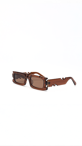 Ashluxe Pixel Cut Earth Brown Sunglasses