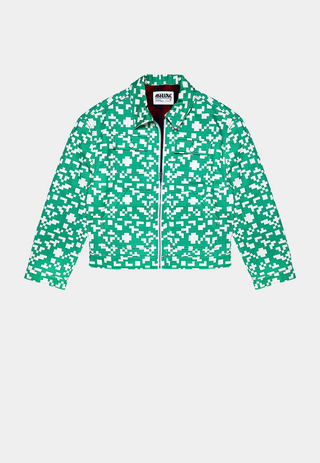 Ashluxe Pixel Denim Jacket Green