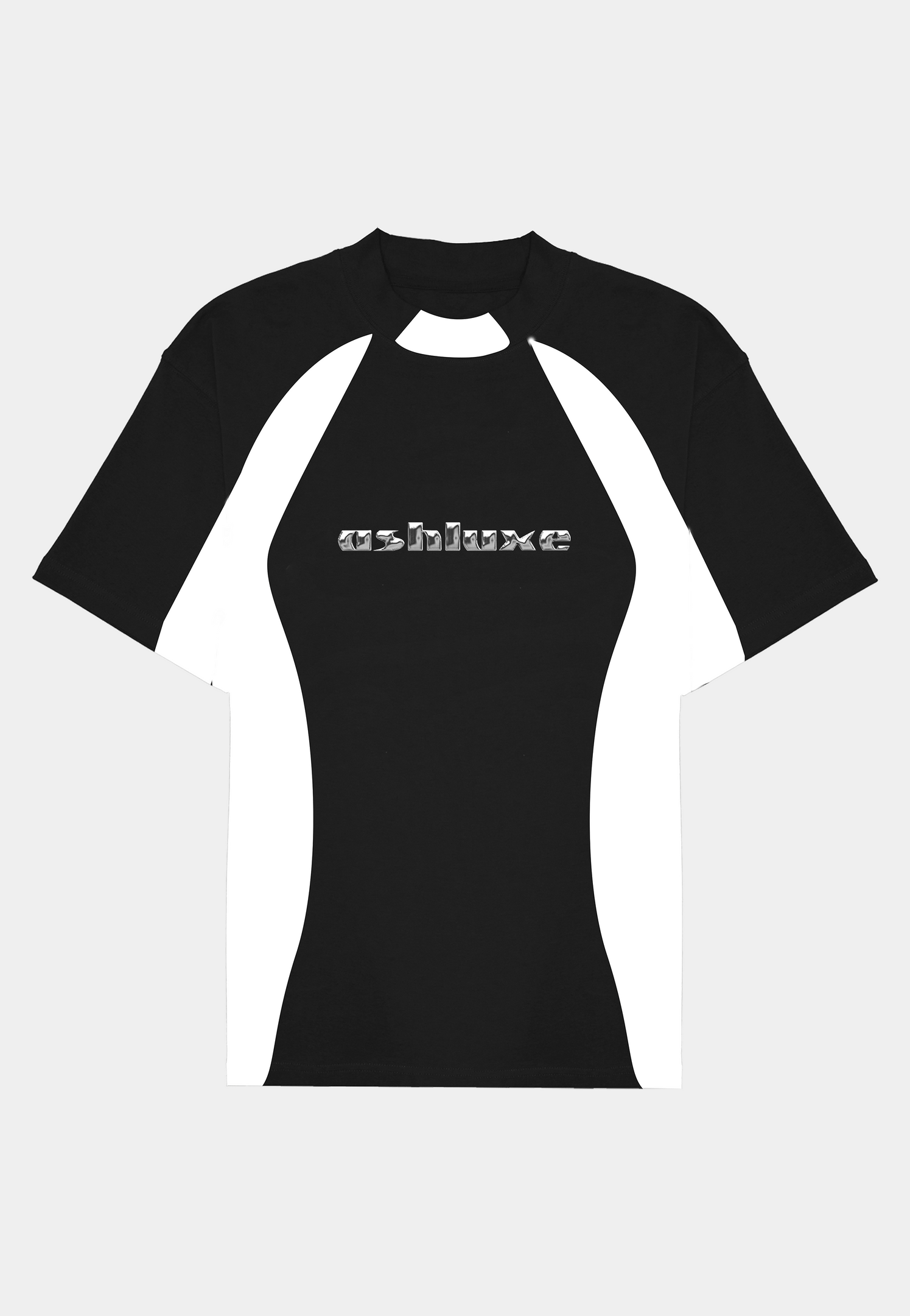 Ashluxe Chrome Panel T-shirt  Black/White