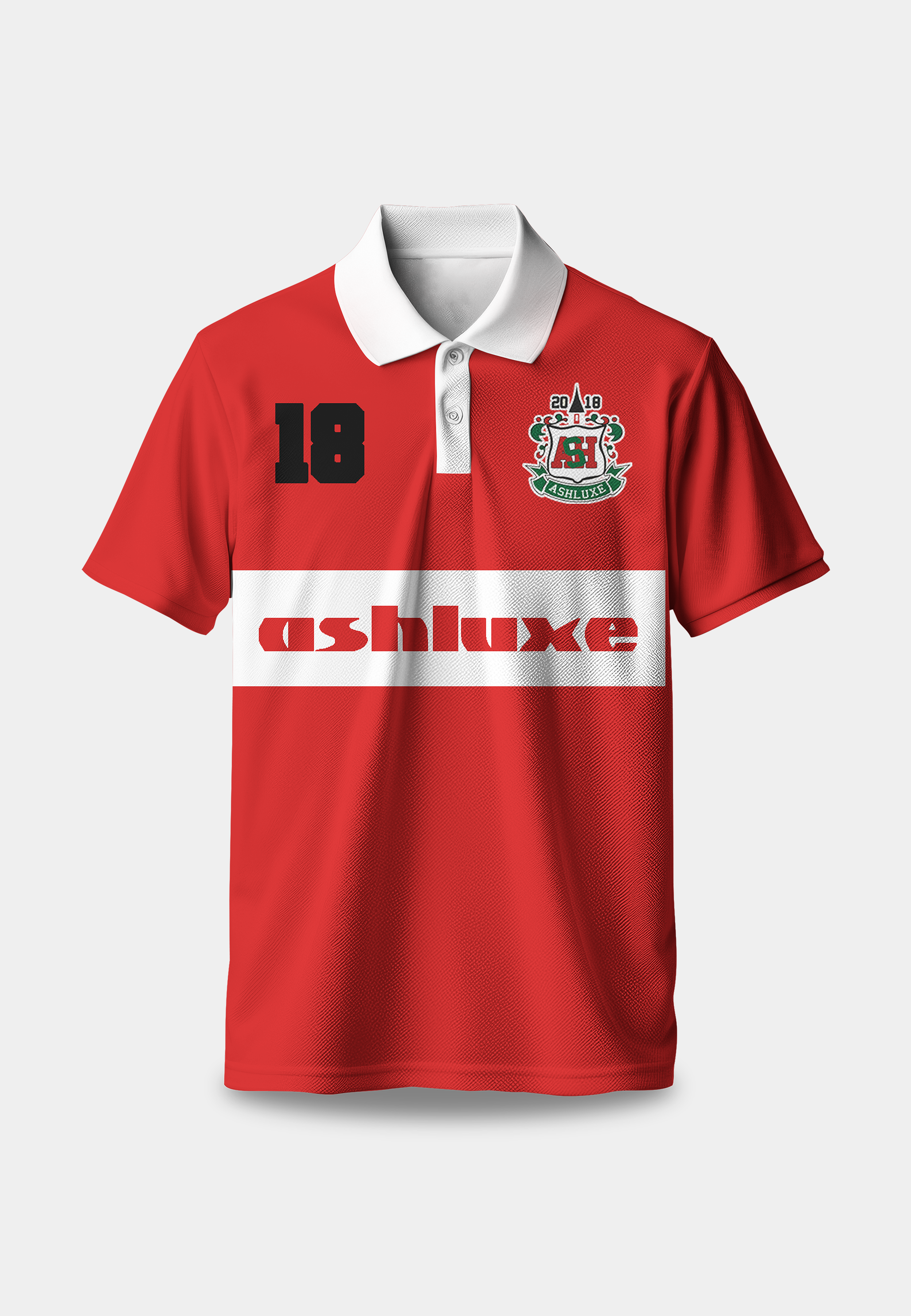 Ashluxe Crest Logo Polo Red
