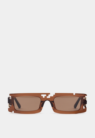 Ashluxe Pixel Cut Earth Brown Sunglasses