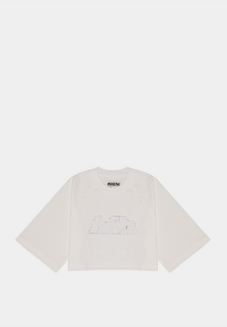 Ashluxe Bling crop tee White