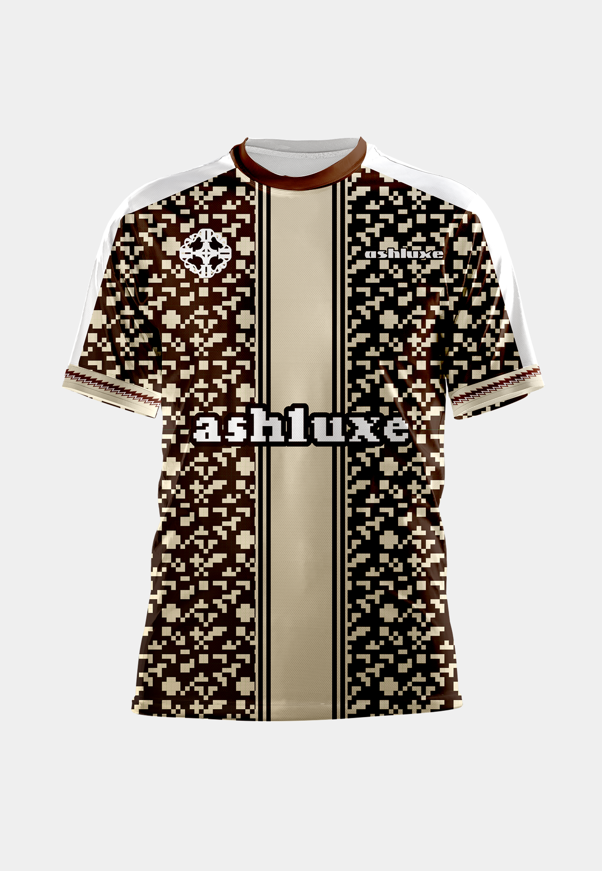 Ashluxe Pixel print Jersey Brown