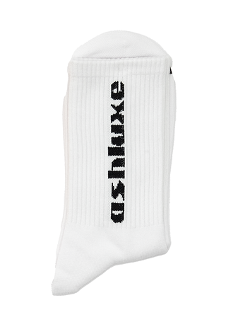 Ash Logo Socks White Black