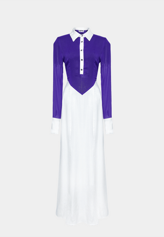 Ashluxe Maxi Long Dress Purple/White