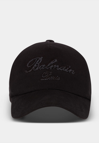 Balmain Balmain Signature Cotton Cap - Textile
Accessories Cap Black Ivory