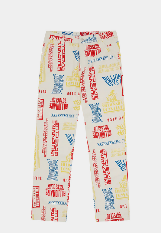 BBC Signage Denim Pants - White