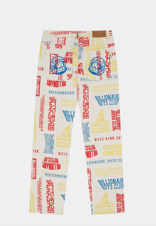 BBC Signage Denim Pants - White