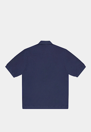 BBC Collared Knitted Polo Shirt Navy
