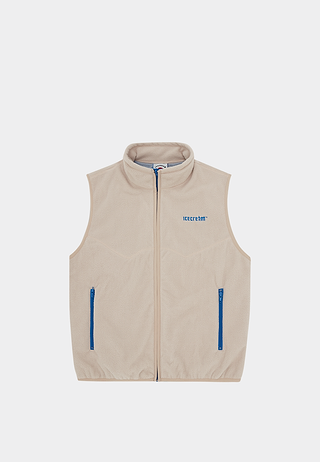 BBC Soft Serve Text Fleece Vest Beige