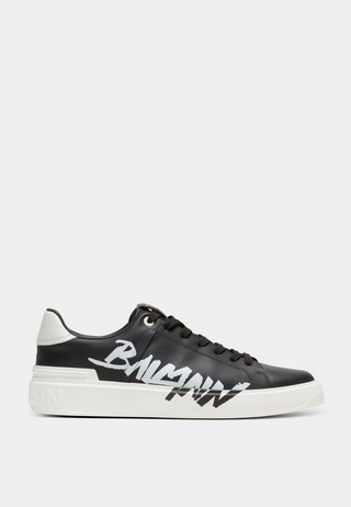 Balmain B Court-Calfskin&Balmain Print - Low Top
Lace Up Sneaker Antique White