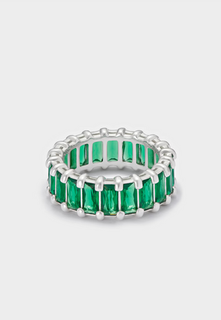 Baguette Eternity Ring - Green