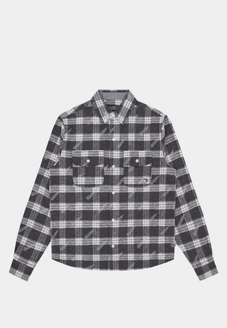 Bbc A/O Print Check Shirt Grey