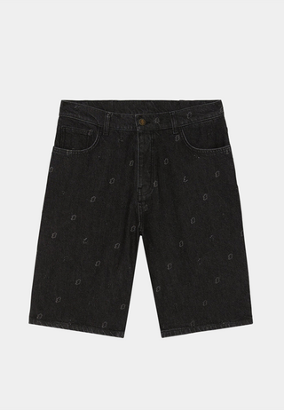 Robyn Lynch Laser etched Eire pattern denim shorts Black