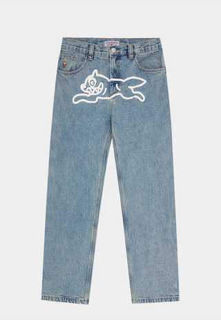 Bbc Check Lined Denim Pant Vintage Wash Blue