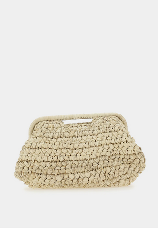 Cult Gaia Aurora Large Clutch Natural