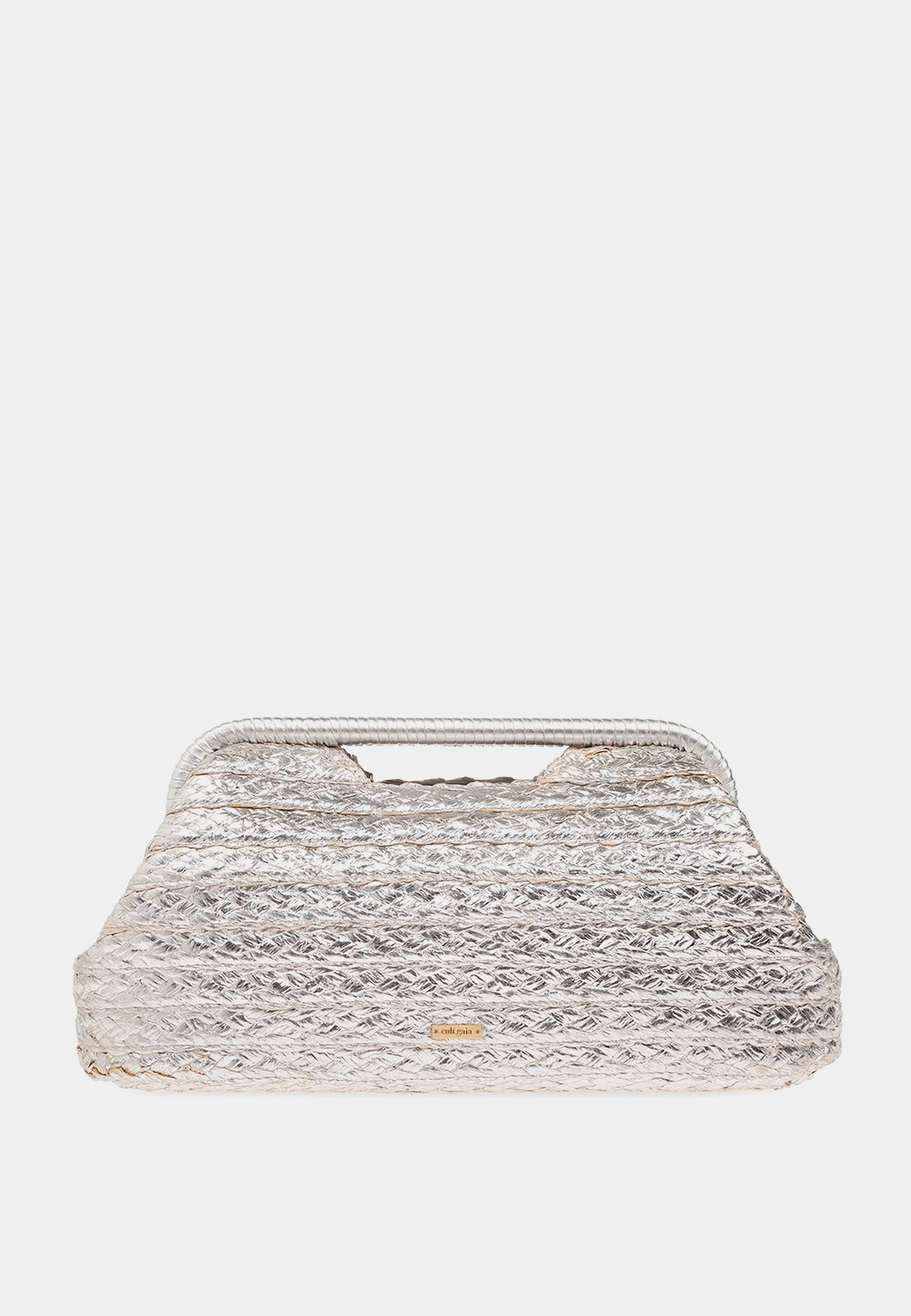 Cult Gaia Aurora Large Clutch Silver