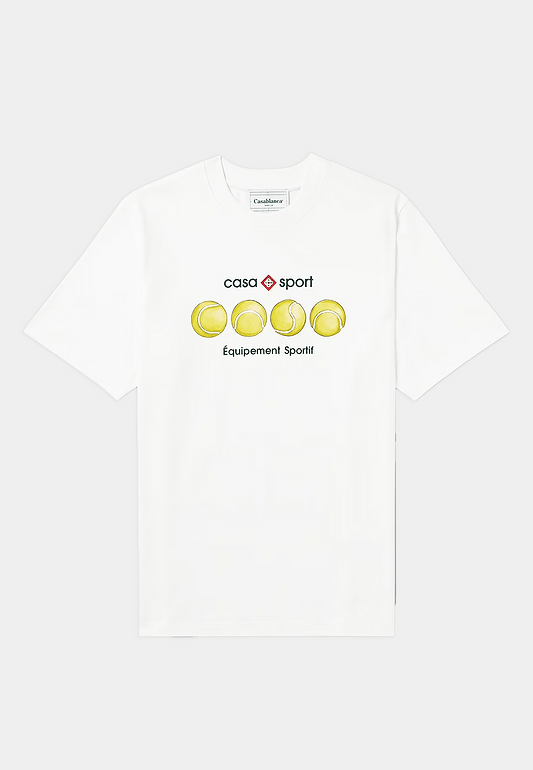 CASABLANCA Casa Sport Tennis Balls Printed T-Shirt - White