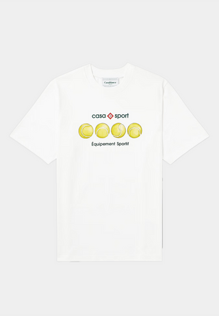 CASABLANCA Casa Sport Tennis Balls Printed T-Shirt - White