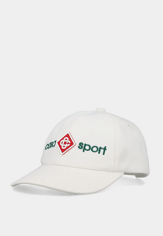 Casablanca Casa Sport Icon Embroidered Cap White Twill