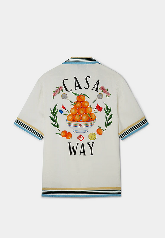 Casablanca Casa Way Cuban Collar Short Sleeve Shirt Off White