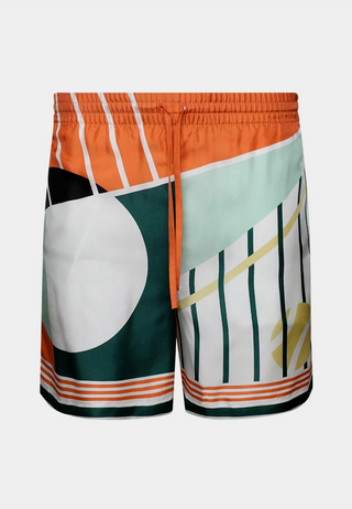 Casablanca Court Abstrait Silk Shorts With DrawstrIngs Multi