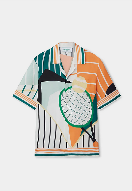 Casablanca Court Abstrait Cuban Collar Short Sleeve Shirt Multi
