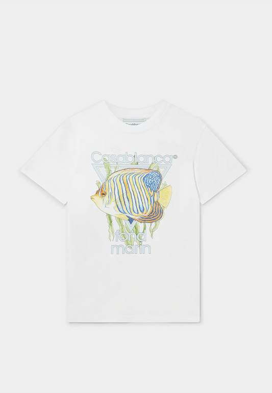 CASABLANCA Fond Marin Printed T-Shirt - White