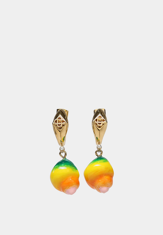 Casablanca Gold Plated Shell Drop Earrings Gold Gradient