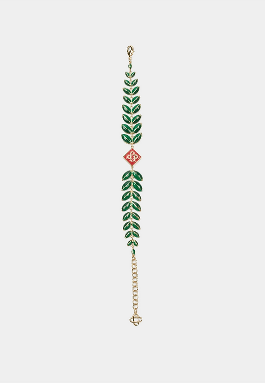 Casablanca Laurel Leaf Bracelet Gold / Green / Red