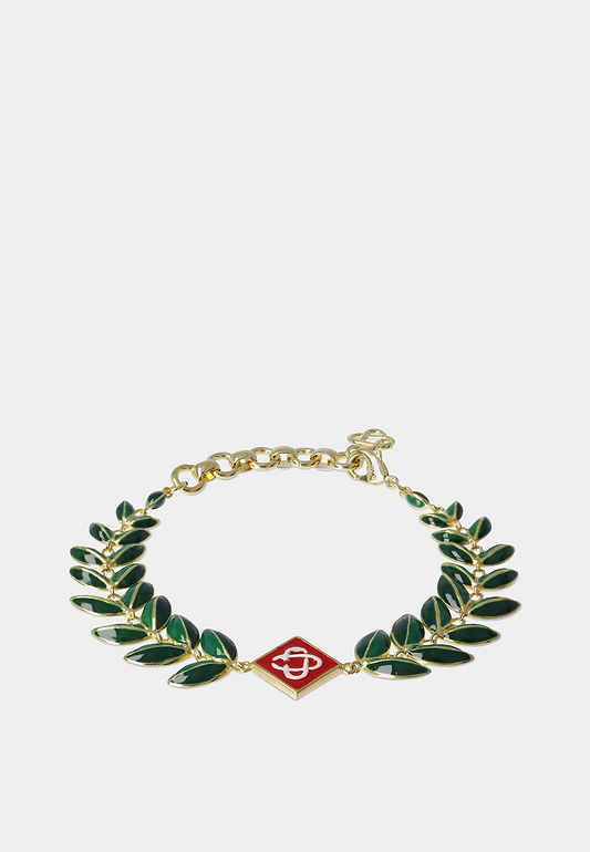 Casablanca Laurel Leaf Bracelet Gold / Green / Red