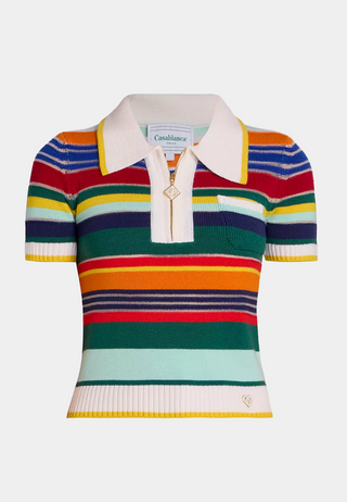 CASABLANCA Nylon Stripped Polo