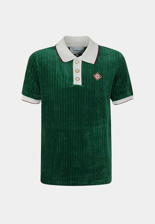 Casablanca Rib Velour Polo Evergreen