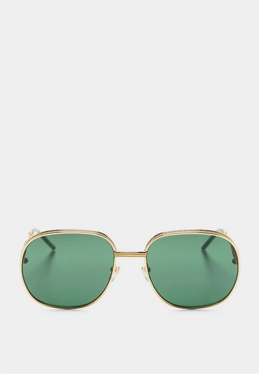 CASABLANCA Square Metal Sunglasses With Solid Lens