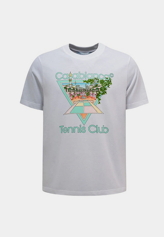 CASABLANCA Tennis Club Pastelle Printed T-Shirt - White