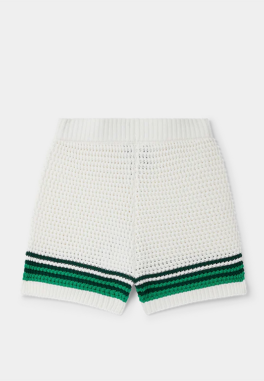 Casablanca Tennis Textured Shorts Green White