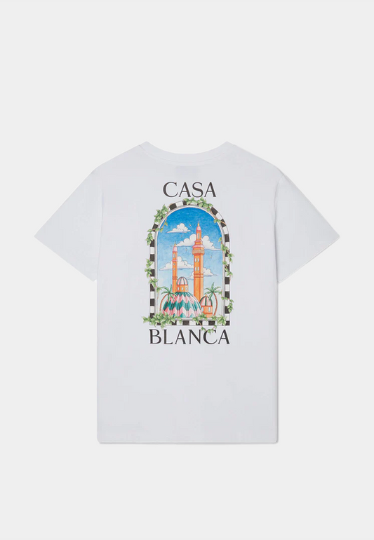 CASABLANCA Vue De Damas Printed T-Shirt - White