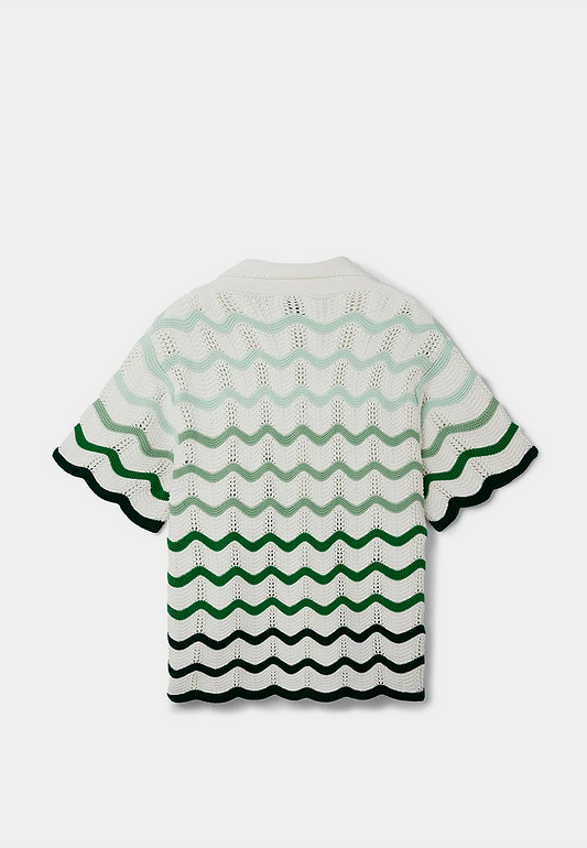 Casablanca Knit Gradient Wave Texture Shirt Green/White