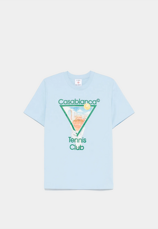 Casablanca Metaphysical Tennis Icon Printed T-Shirt Blue