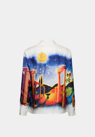 Casablanca Mid Night Acropolis Long Sleeve Cuban Collar Shirt Multi