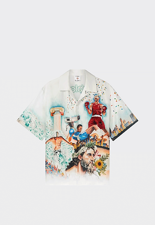 Casablanca Short Sleeve Cuban Collar Shirt Celebration Du Sport Multi