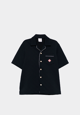 Casablanca Short Sleeve Cuban Collar Shirt Navy